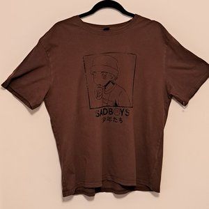 Rumwe Sad Boys Anime Brown Tee Shirt Size XL